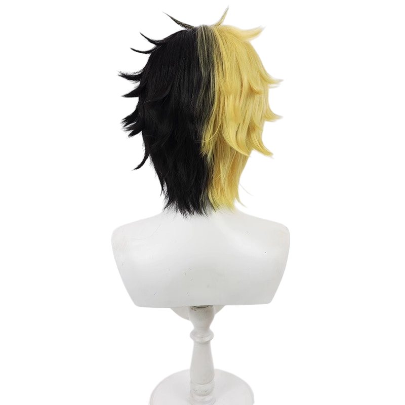 White Smoke Rayne Ames Cosplay Wig - Mashle: Magic and Muscles (Split Color Teased Short) (FEVERCOS)
