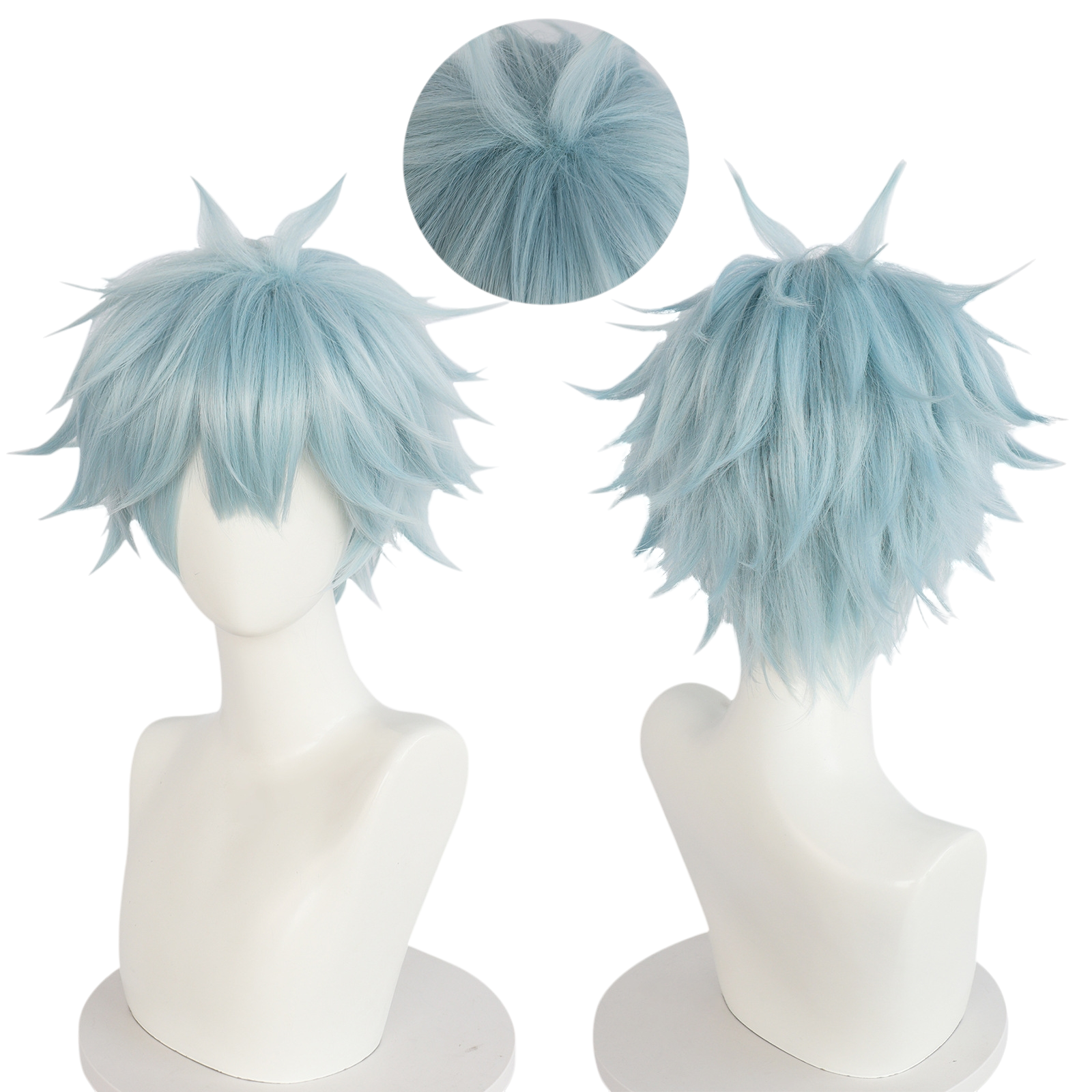 White Smoke Shinichi Okazaki Cosplay Wig - NANA (Ice Blue Grey Punk) (FEVERCOS)