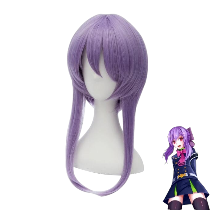 White Smoke Shinoa Hiiragi Cosplay Wig - Seraph of the End (Purple Braided Updo) (FEVERCOS)