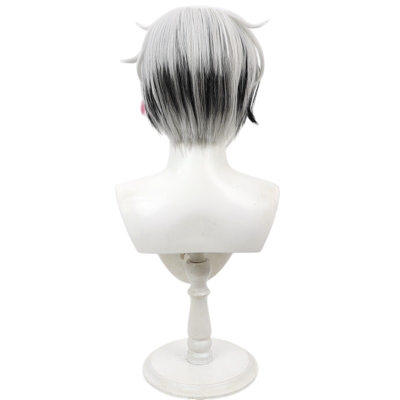 White Smoke Berrien Cliane Cosplay Wig - Devil Butler with Black Cat (Black/White Highlight) (FEVERCOS)