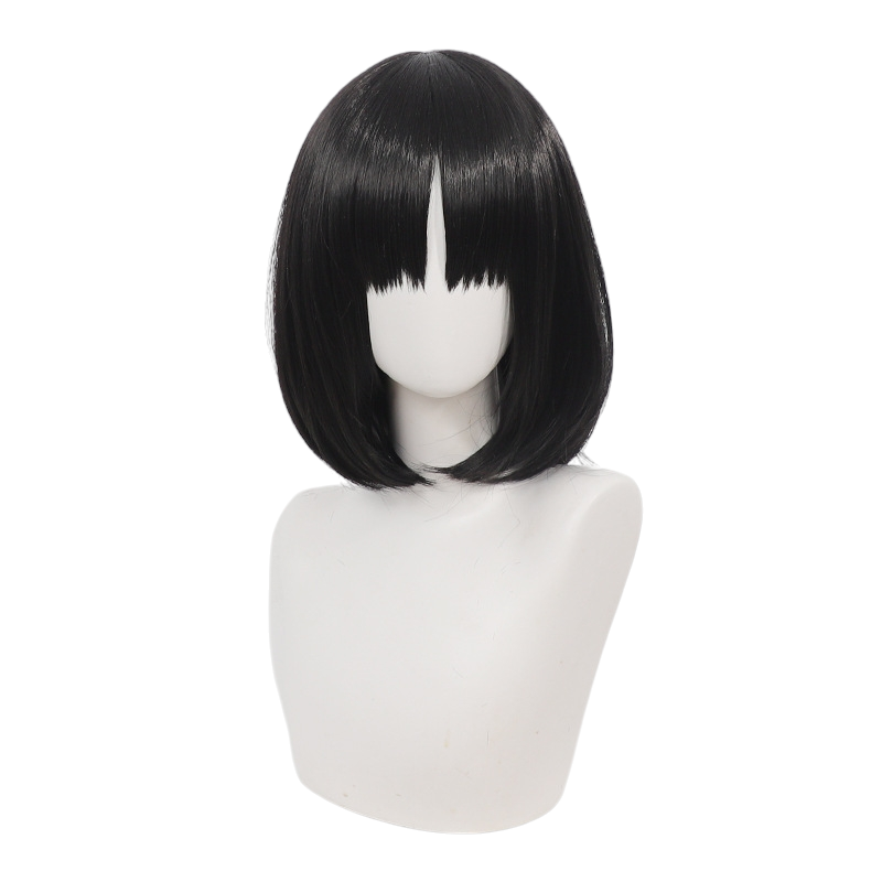 White Smoke Kikyou Kiryuu Cosplay Wig - Blue Archive (Black Bob Scalp) (FEVERCOS)