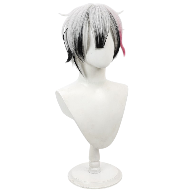 White Smoke Berrien Cliane Cosplay Wig - Devil Butler with Black Cat (Black/White Highlight) (FEVERCOS)