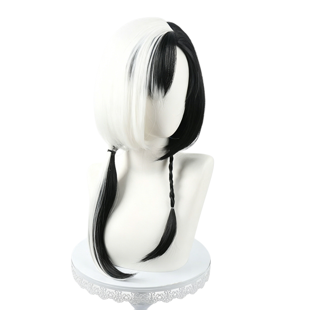 White Smoke Kong Kong'er Cosplay Wig - Honor of Kings (Black/White Medium) (FEVERCOS)