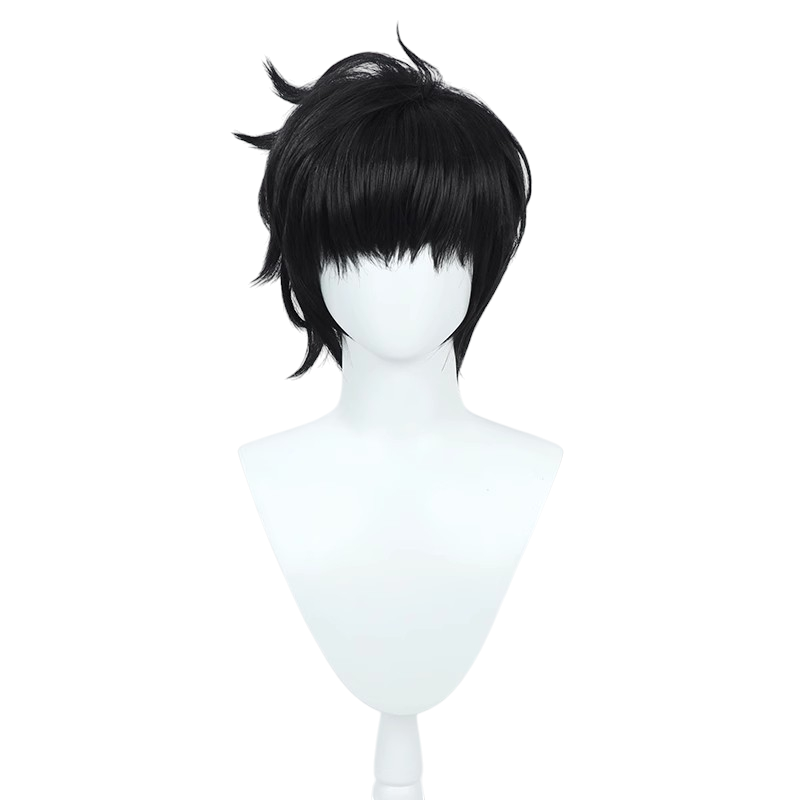 White Smoke Sung Jinwoo Cosplay Wig - Solo Leveling (Black Teased Flipped) (FEVERCOS)