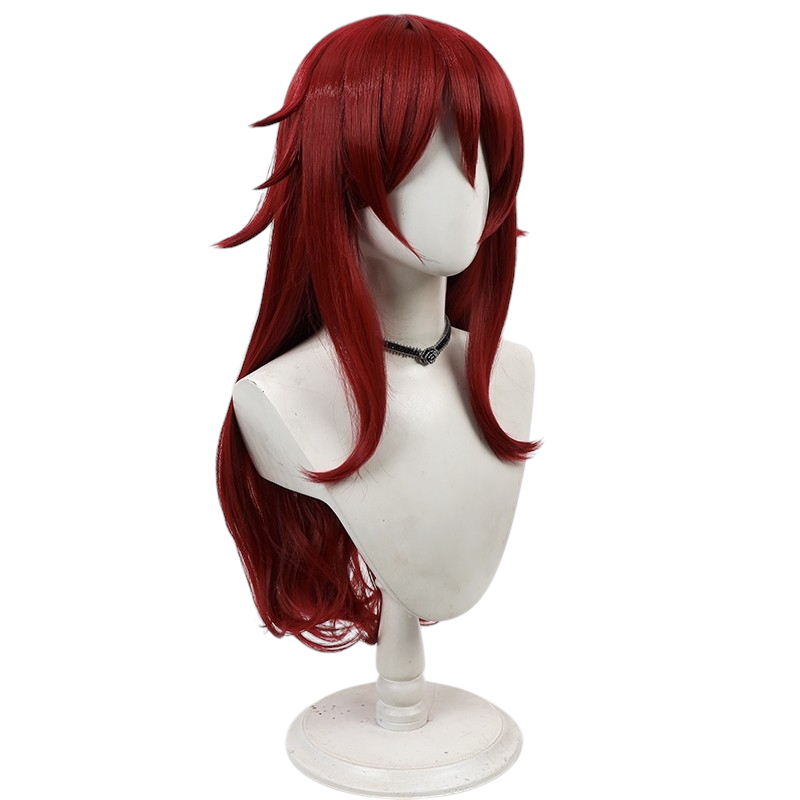 White Smoke Hwa Ryun Cosplay Wig - Tower of God (Wine Red Wavy Scalp) (FEVERCOS)
