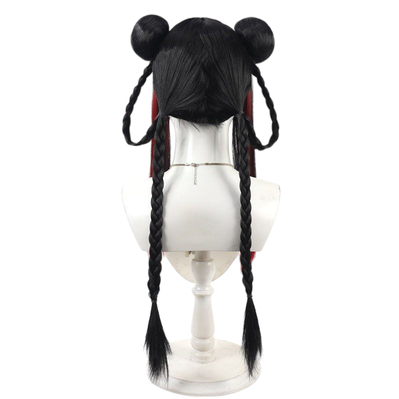 White Smoke Tsukino Mito Cosplay Wig - Virtual Streamer (Black Straight Styled) (FEVERCOS)
