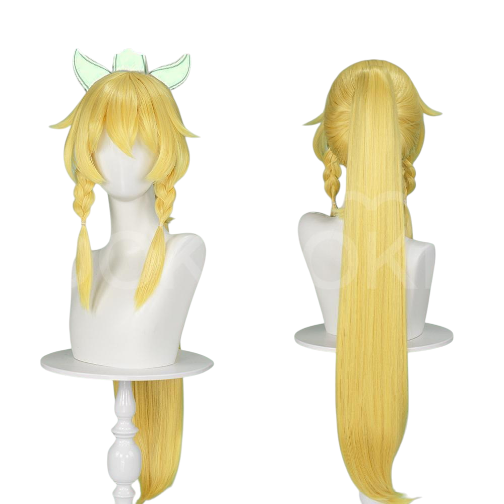 White Smoke Suguha Kirigaya / Leafa Cosplay Wig - Sword Art Online (Detachable Ponytail) (FEVERCOS)
