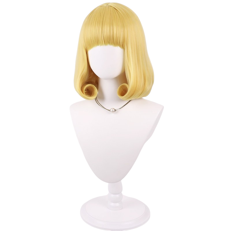 White Smoke Kurusu Hana Cosplay Wig - Sorcerer Battle Jujutsu Kaisen (Blonde Curly Simulation Scalp) (FEVERCOS)