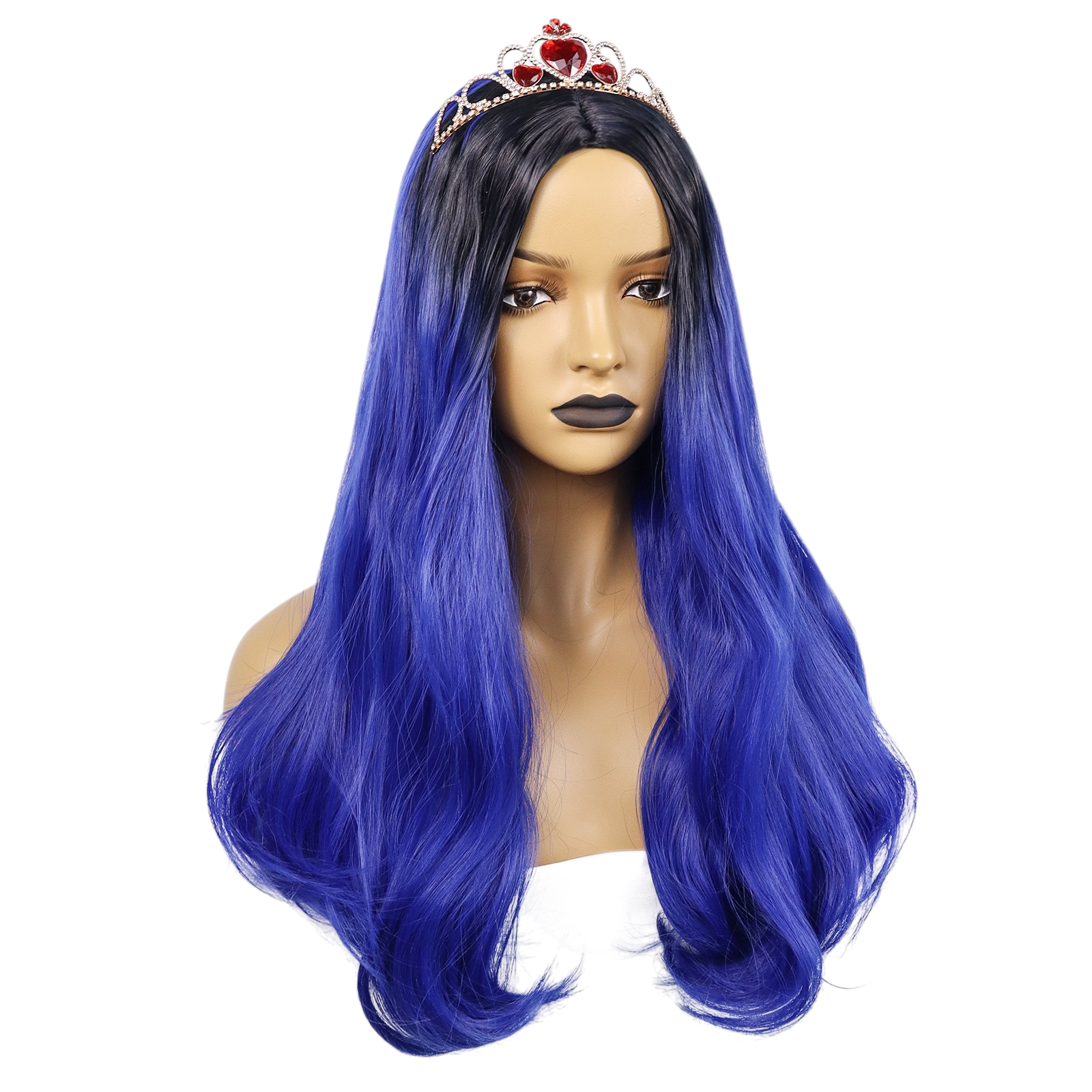 White Smoke Evie Cosplay Wig - Descendants 2 (Blue Gradient Long Curly) (FEVERCOS)