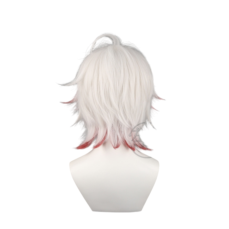 White Smoke Emil / Patient (Rare Case COA) Cosplay Wig - Identity V (White Layered Red) (FEVERCOS)