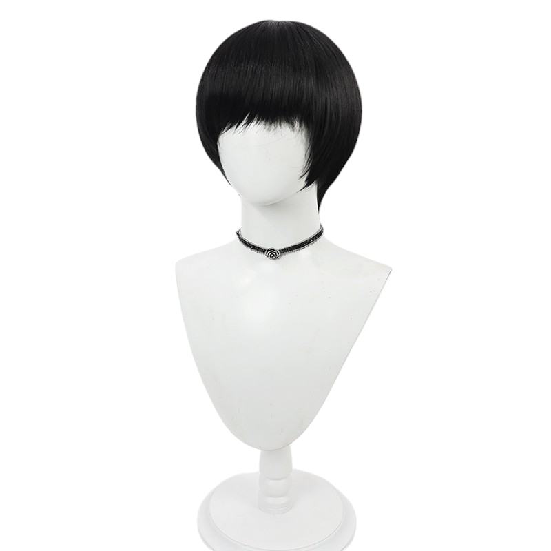 White Smoke Mash Burnedead Cosplay Wig - Mashle: Magic and Muscles (Black Bowl Cut Scalp) (FEVERCOS)