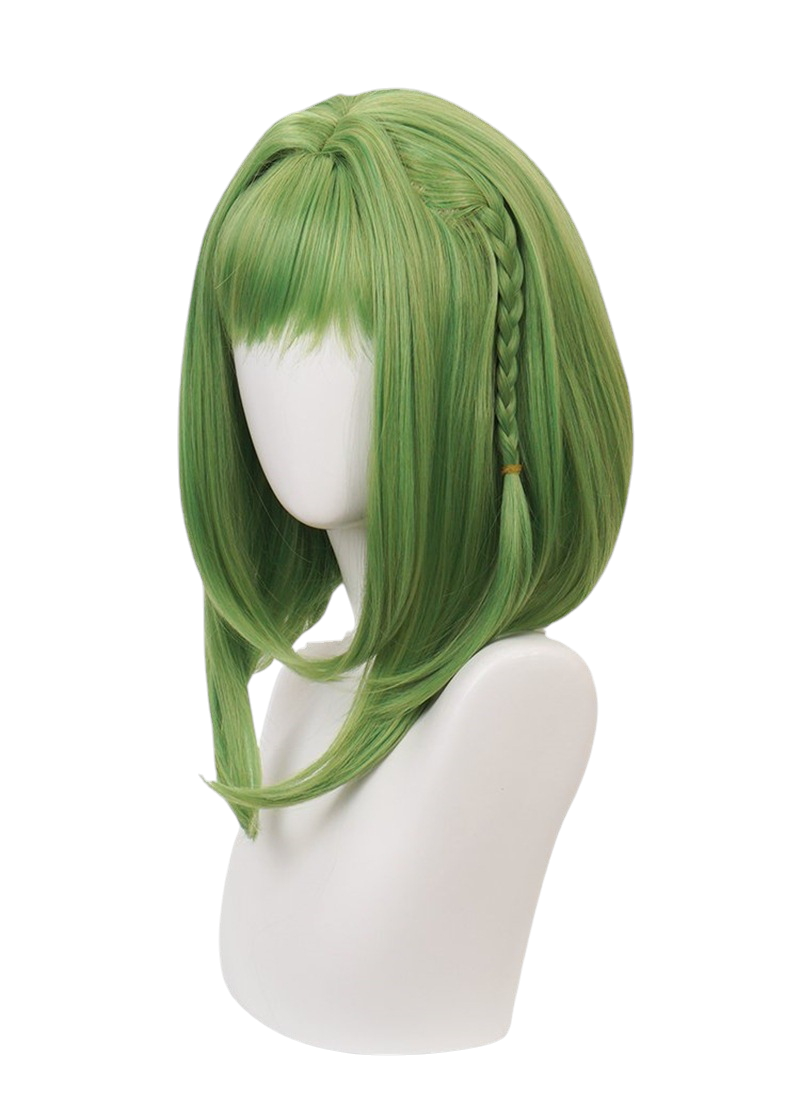 White Smoke Sakura Nanamine Cosplay Wig - Toilet-Bound Hanako-kun (Green Braided Bob) (FEVERCOS)