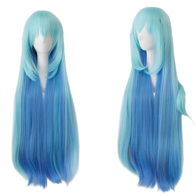 White Smoke Aqua Cosplay Wig - KonoSuba (Water Blue Looped Updo) (FEVERCOS)