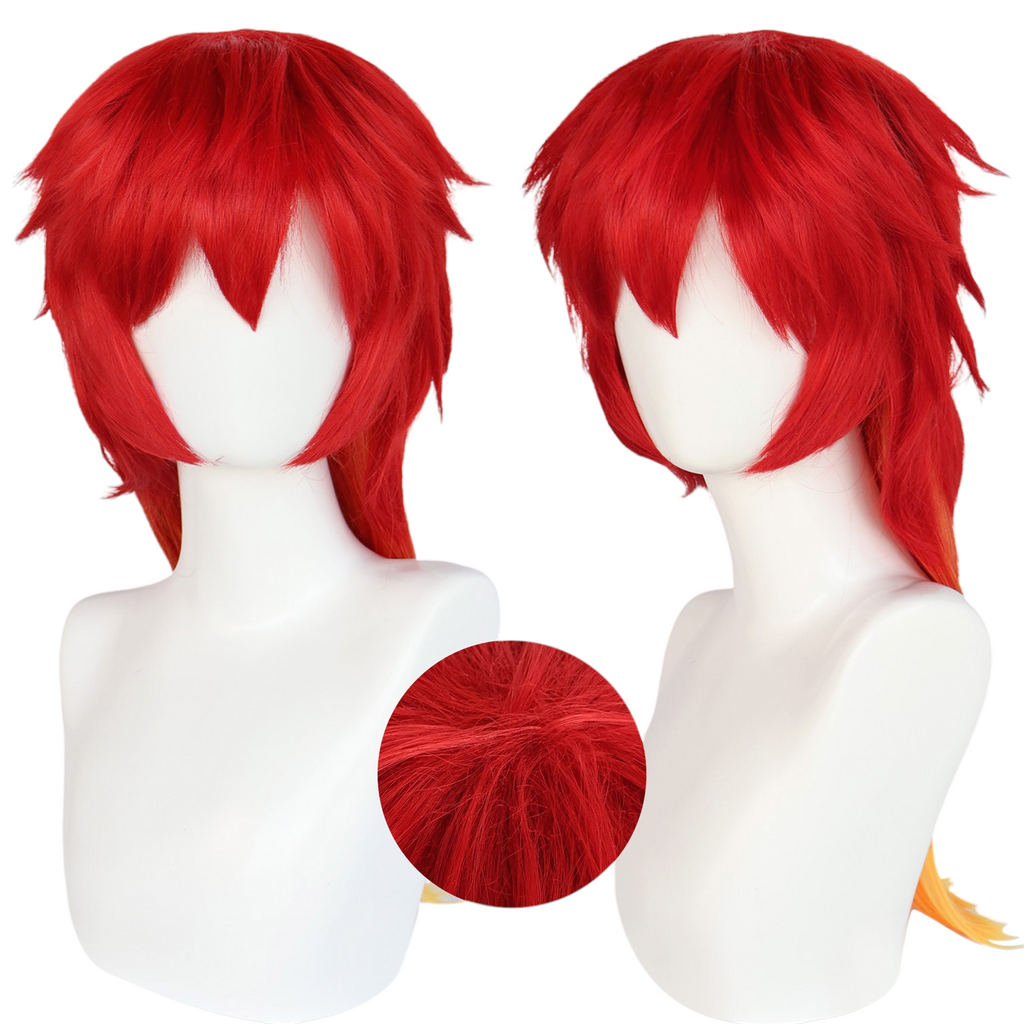 Beige Togoku Tōma (Premium) Cosplay Wig - Wind Breaker (Red/Gold Gradient) (FEVERCOS)
