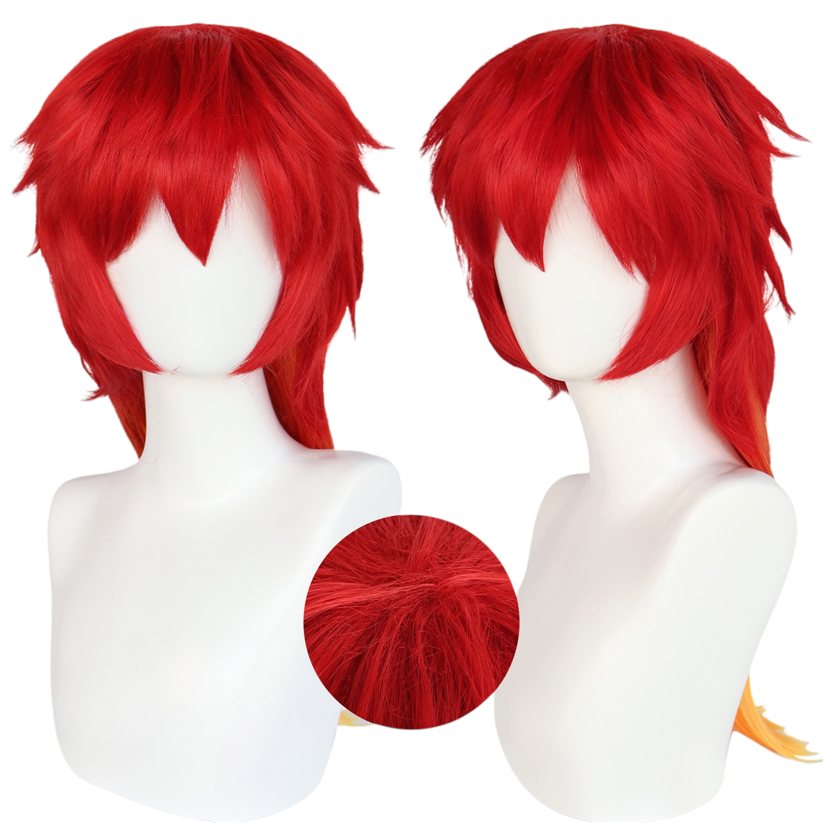 Beige Togoku Tōma (Premium) Cosplay Wig - Wind Breaker (Red/Gold Gradient) (FEVERCOS)