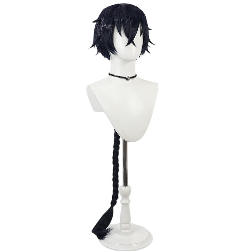 White Smoke Azure Cosplay Wig - Nina the Starry Bride (Dark Blue Teased Ponytail) (FEVERCOS)