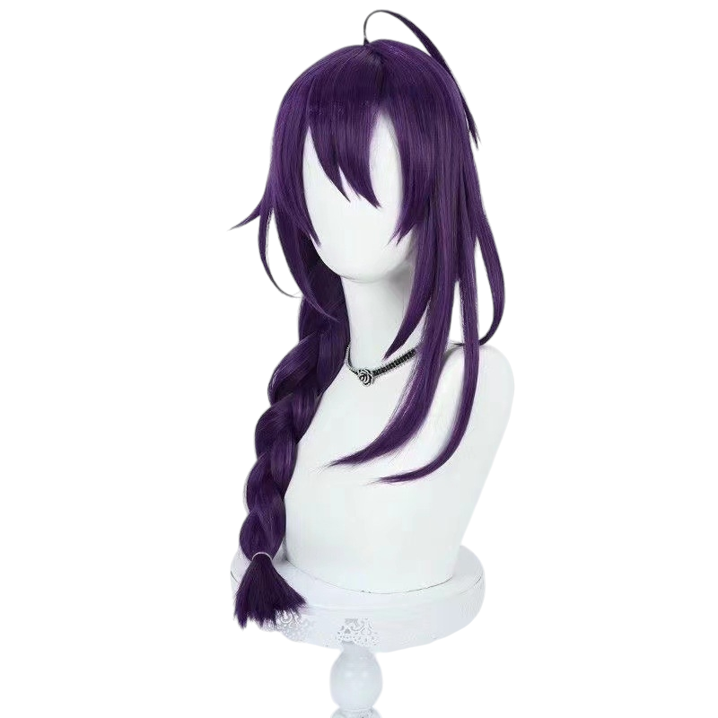 White Smoke Mayoi Ayase Cosplay Wig - Ensemble Stars!! ALKALOID (Purple/Green Split Braid) (FEVERCOS)