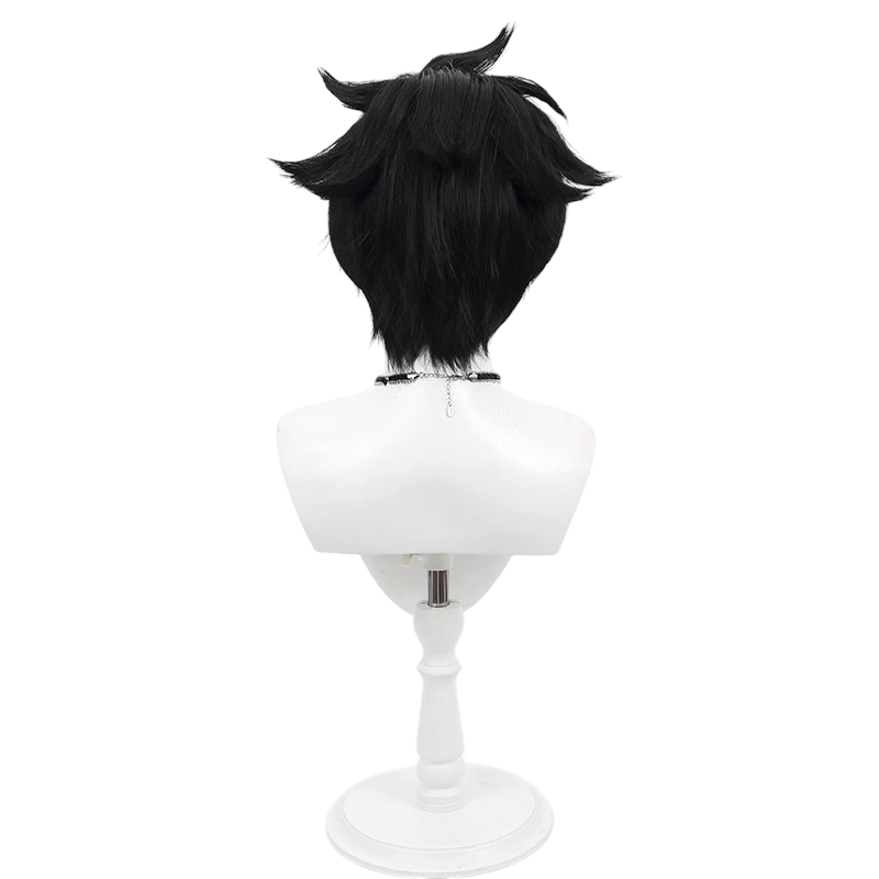 White Smoke Gen Narumi Cosplay Wig - Kaiju No. 8 (Black/White Teased) (FEVERCOS)
