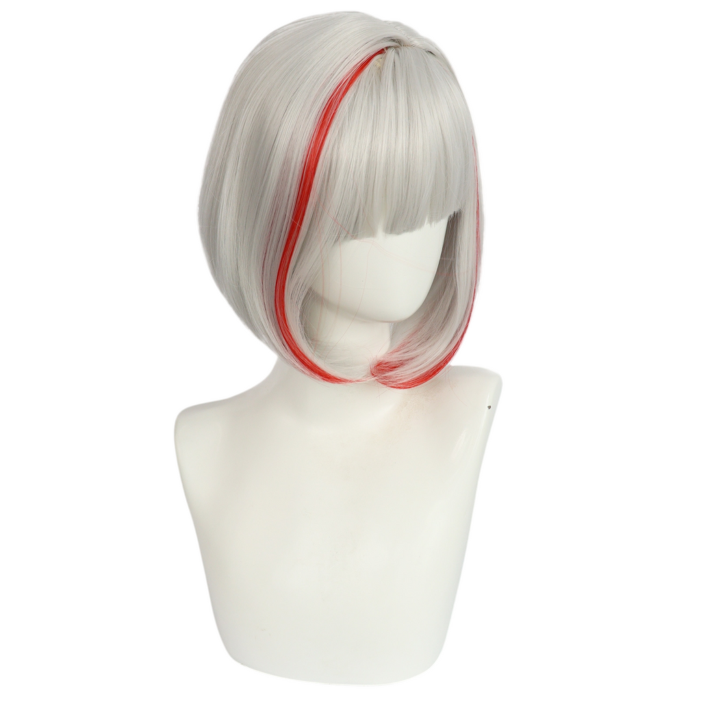 Light Gray Tsuzuri Yugiri Cosplay Wig - Love Live! Hasunosora (Ash Grey/Red Highlights) (FEVERCOS)