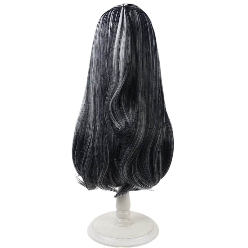 White Smoke Frankie Stein Cosplay Wig - Monster High (Black and White Streaks) (FEVERCOS)