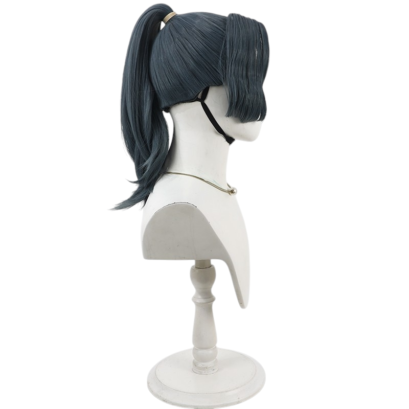 Dark Slate Gray Kihachiro Ayabe Cosplay Wig - Nintama Rantaro (Grey-Brown Ponytail) (FEVERCOS)