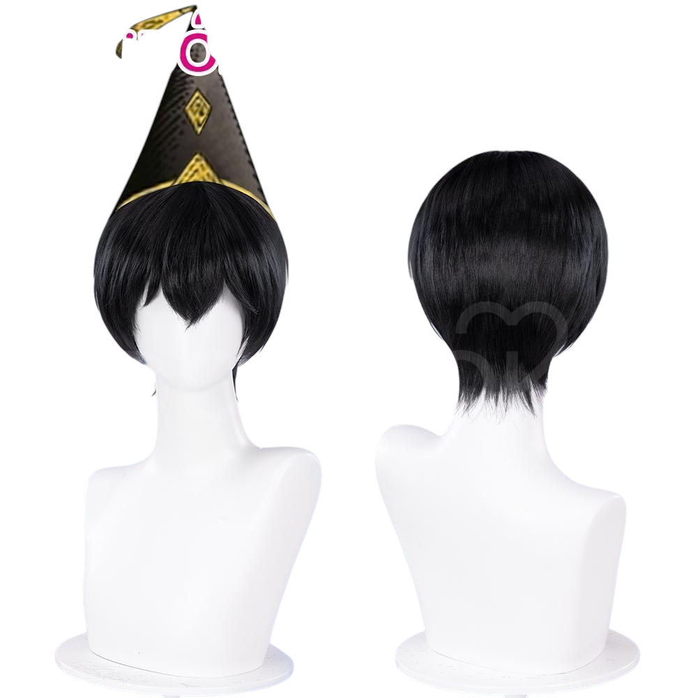 White Smoke Olruggio Cosplay Wig - Witch Hat Atelier (32cm Black Short) (FEVERCOS)