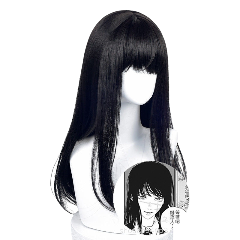 White Smoke Asa Mitaka / Yoru Cosplay Wig - Chainsaw Man Part 2 (Black Twin Tails/Loose) (FEVERCOS)