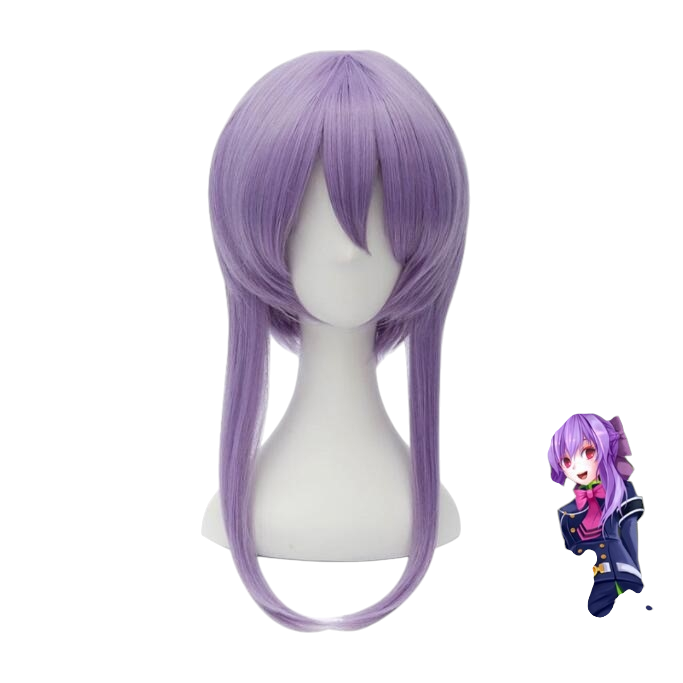 White Smoke Shinoa Hiiragi Cosplay Wig - Seraph of the End (Purple Braided Updo) (FEVERCOS)