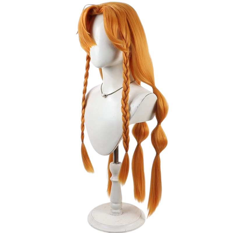 White Smoke Sigrika Cosplay Wig - Wuthering Waves (Orange Crimped Fluffy) (FEVERCOS)