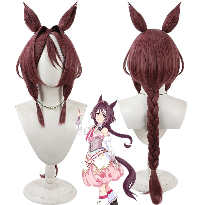 White Smoke Sakura Chiyono O (Winning Dress) Cosplay Wig - Uma Musume (Brown Styled) (FEVERCOS)