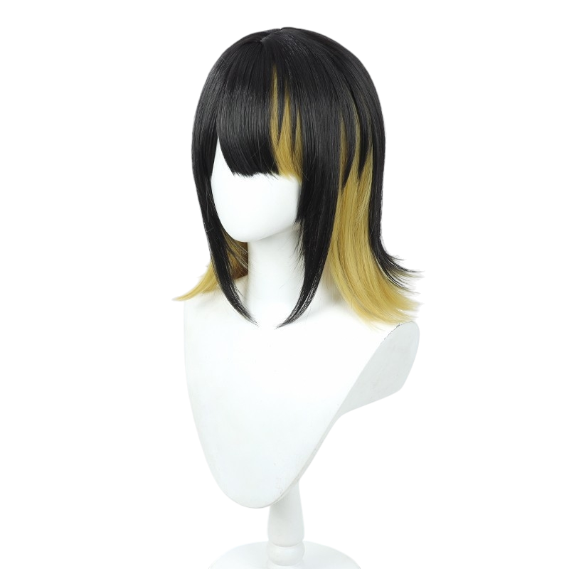 White Smoke Luca Ikaruga (Base Style) Cosplay Wig - Idolmaster Shiny Colors (Black/Red Highlight Scalp) (FEVERCOS)