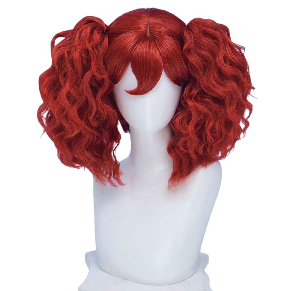 White Smoke Poppy Cosplay Wig - Poppy Playtime (Red Detachable Ponytail Scalp) (FEVERCOS)