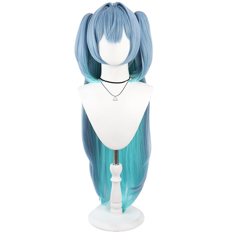 White Smoke Shifty Cosplay Wig - Goddess of Victory (Green Detachable Twin Tails) (FEVERCOS)