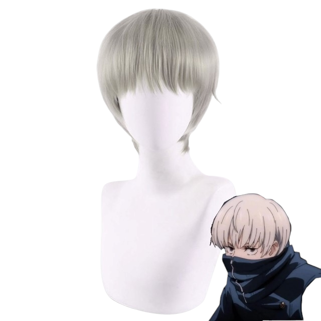 White Smoke Toge Inumaki Cosplay Wig - Jujutsu Kaisen (Ash Blonde Flipped) (FEVERCOS)