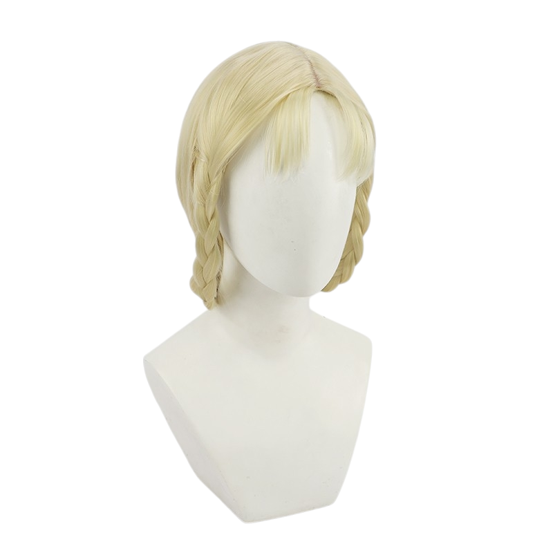 White Smoke Rya (Zorayas) Cosplay Wig - Elden Ring (Pale Yellow Twin Braids) (FEVERCOS)