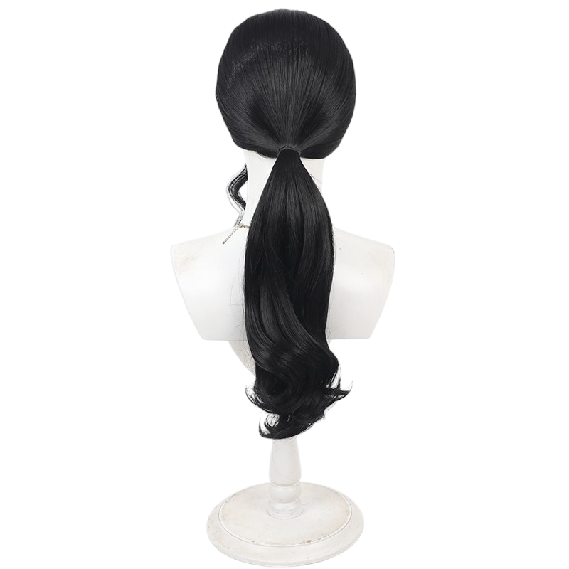 White Smoke Shunsui Kyoraku Cosplay Wig - BLEACH (Black Wavy Scalp) (FEVERCOS)