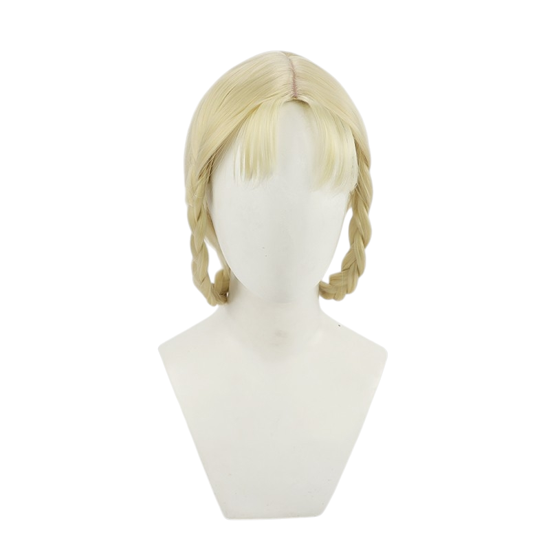 White Smoke Rya (Zorayas) Cosplay Wig - Elden Ring (Pale Yellow Twin Braids) (FEVERCOS)