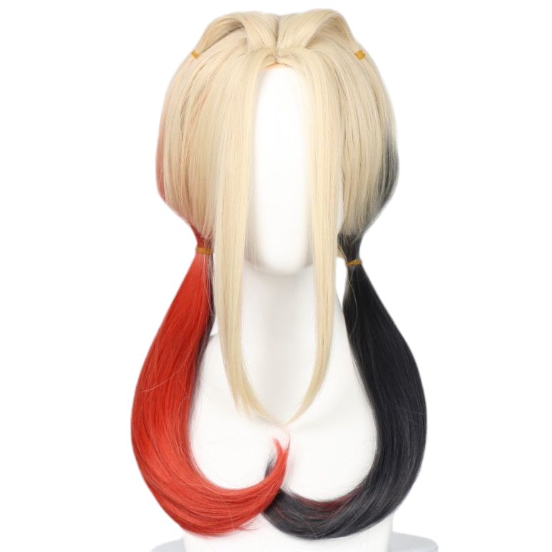 White Smoke Harley Quinn Cosplay Wig - Chaotic Antihero (Gradient Twin Tails) (FEVERCOS) joker
