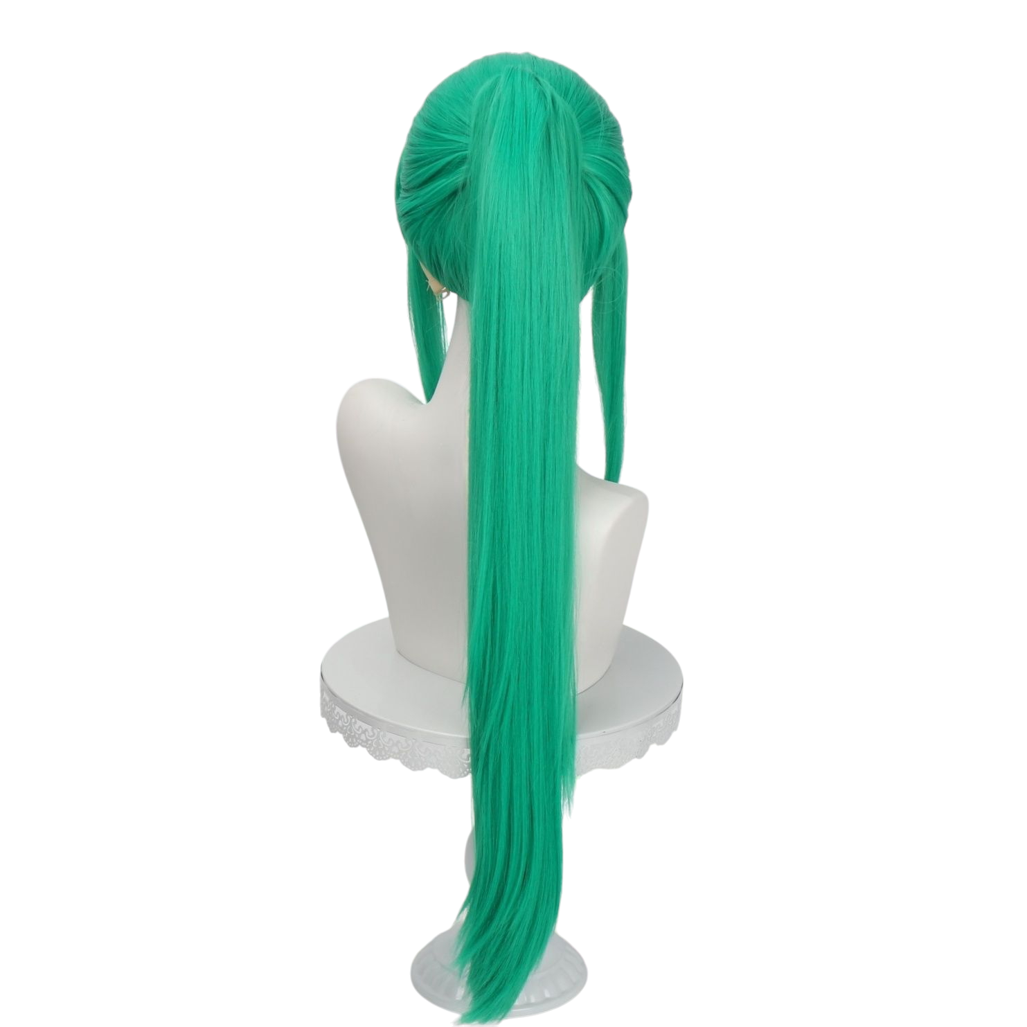 White Smoke Mion Sonozaki Cosplay Wig - Village Heir (Green Ponytail) (FEVERCOS) Higurashi When They Cry