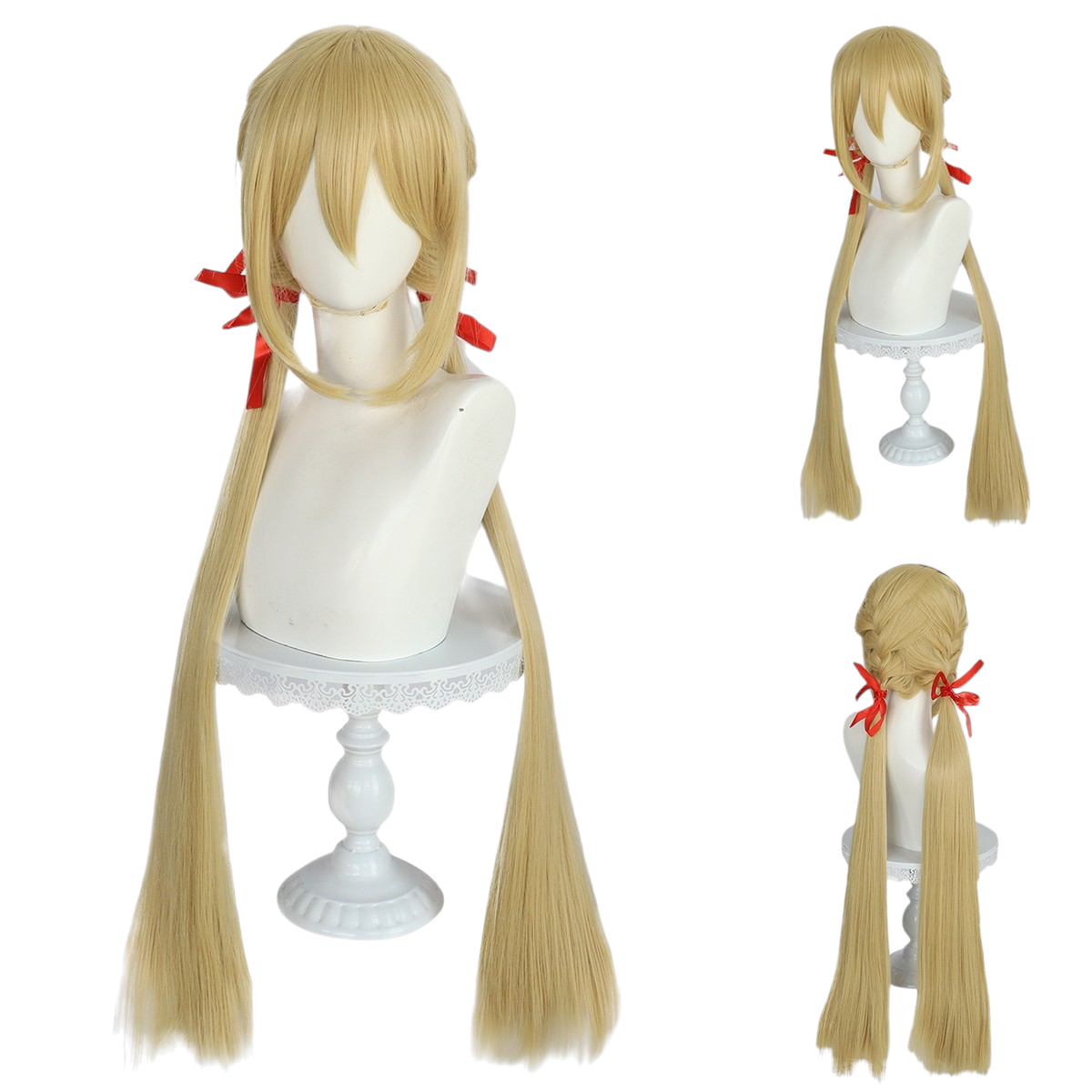 Dark Khaki Nanami Arihara Cosplay Wig - Riddle Joker (Pink Twin Tails) (FEVERCOS)