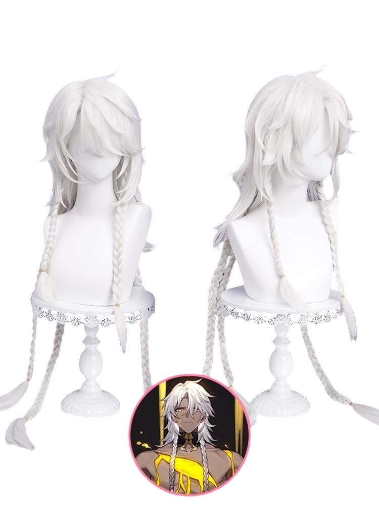 White Smoke Nanook (The Destruction) Cosplay Wig - Honkai: Star Rail (Black/Gold Highlight Long) (FEVERCOS)
