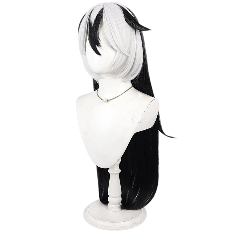 White Smoke Coralie 6626 Planck Cosplay Wig - Honkai Impact 3rd (Black with White Highlights) (FEVERCOS)