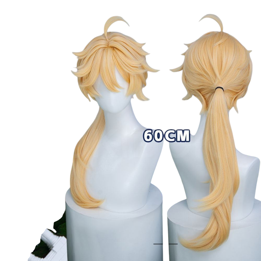 White Smoke Aether (Descension Skin Ver.) Cosplay Wig - Genshin Impact (60cm Tied Scalp) (FEVERCOS)