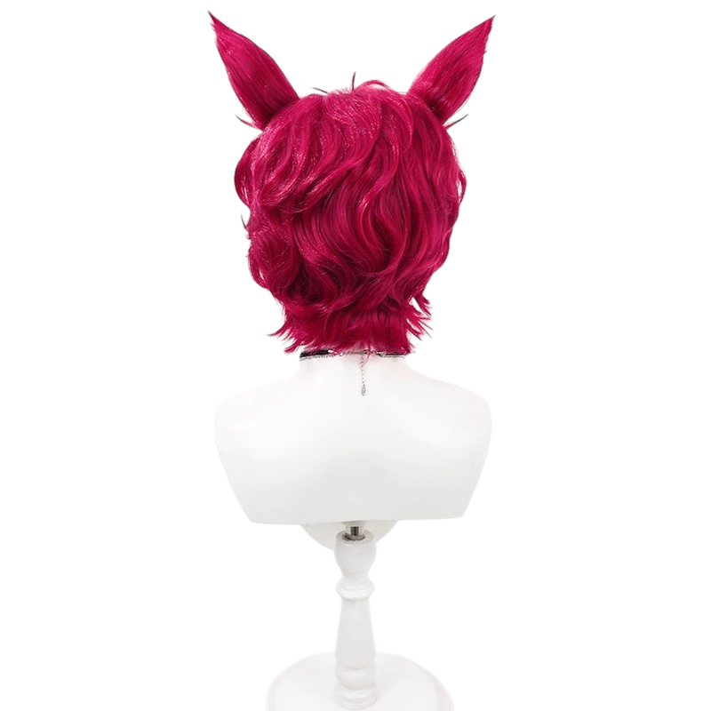 White Smoke Sett Cosplay Wig - Boyband Heartsteel (Rose Red Layered Curl) (FEVERCOS)