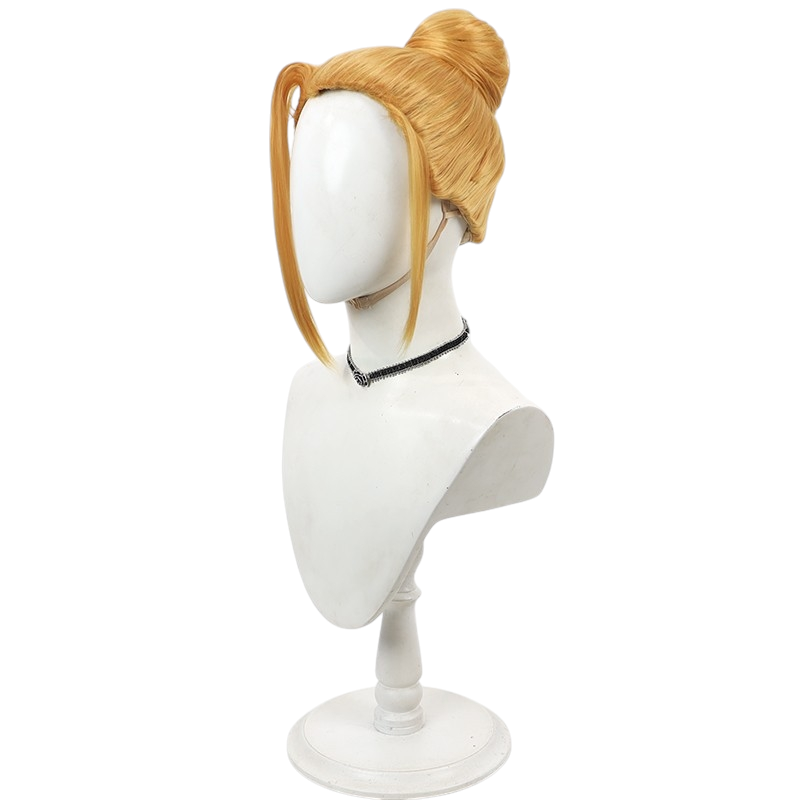 White Smoke Yu Hansung Cosplay Wig - Tower of God (Golden Yellow Widow's Peak Bun) (FEVERCOS)