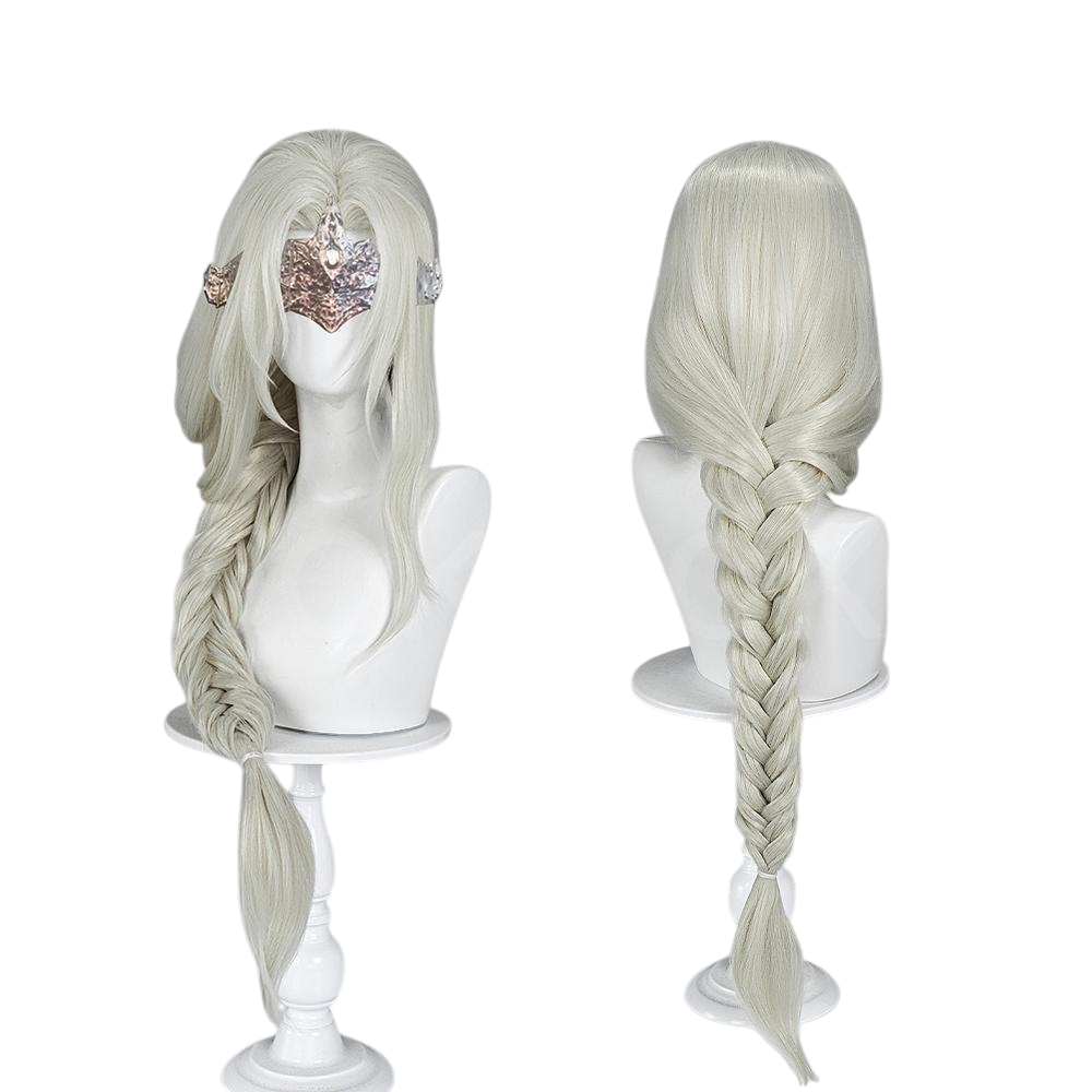 White Smoke Fire Keeper Cosplay Wig - Dark Souls III (80cm Teased Braided Scalp) (FEVERCOS)