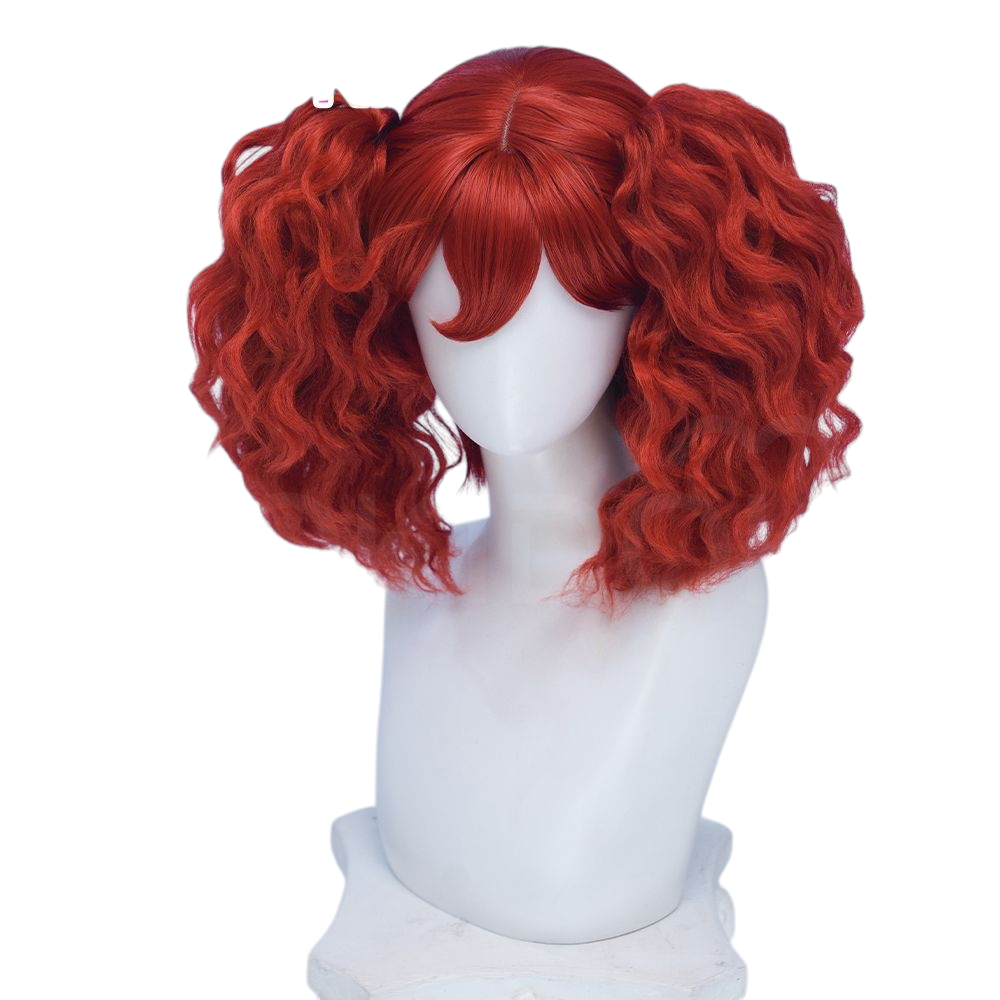 White Smoke Poppy Cosplay Wig - Poppy Playtime (Red Detachable Ponytail Scalp) (FEVERCOS)