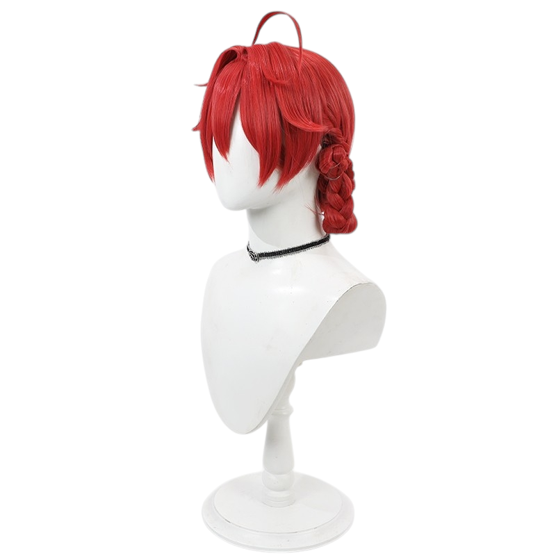 White Smoke Danjin Cosplay Wig - Wuthering Waves (Red Integrated Braided Updo) (FEVERCOS)
