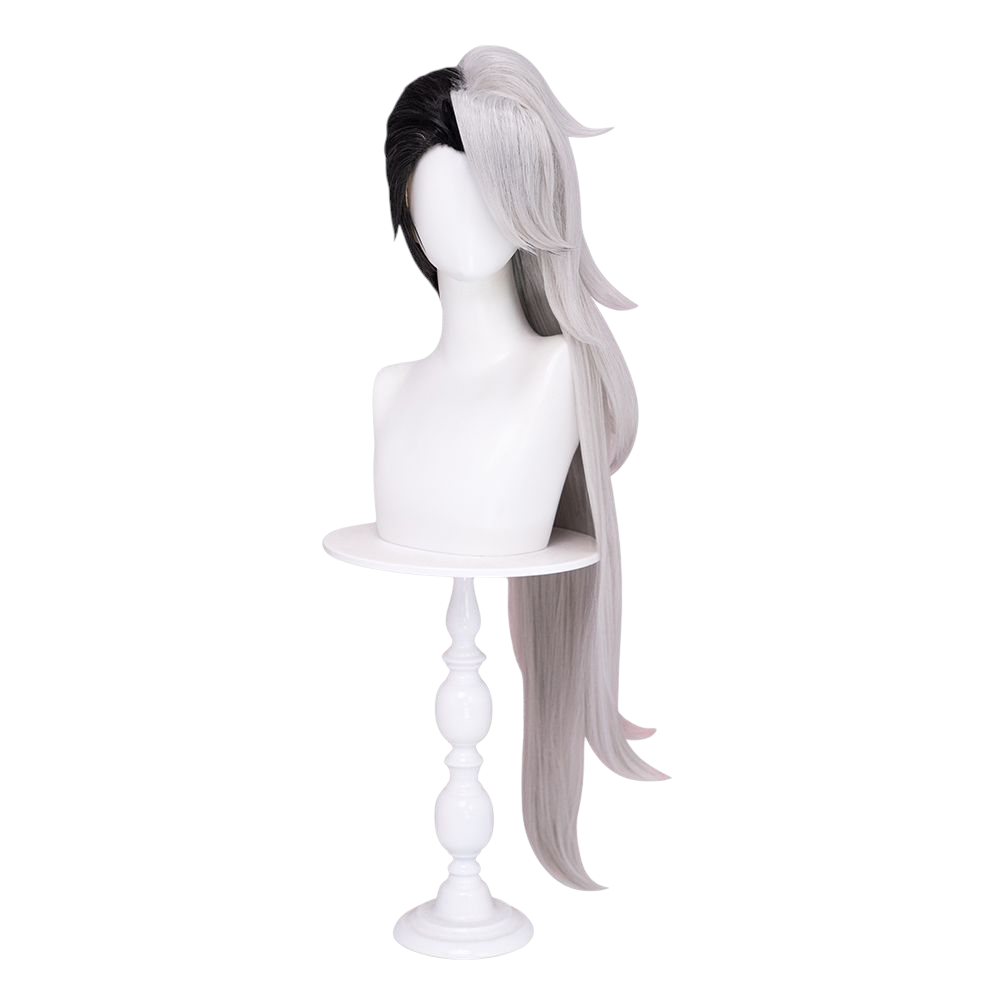 White Smoke Loona Cosplay Wig - Helluva Boss (90cm Teased Roots Long) (FEVERCOS)