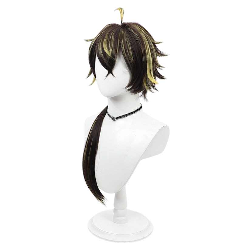 White Smoke Kashagiri Cosplay Wig - Touken Ranbu (Highlighted Long Tail Teased) (FEVERCOS)